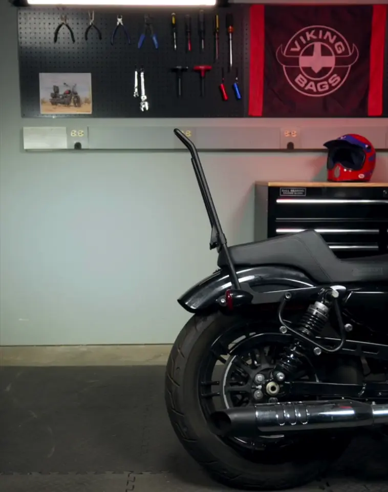 Iron Born Blade 25" Sissy Bar with Foldable Luggage Rack for 2025+ Indian Scout Bobber Matte Black - Image 8