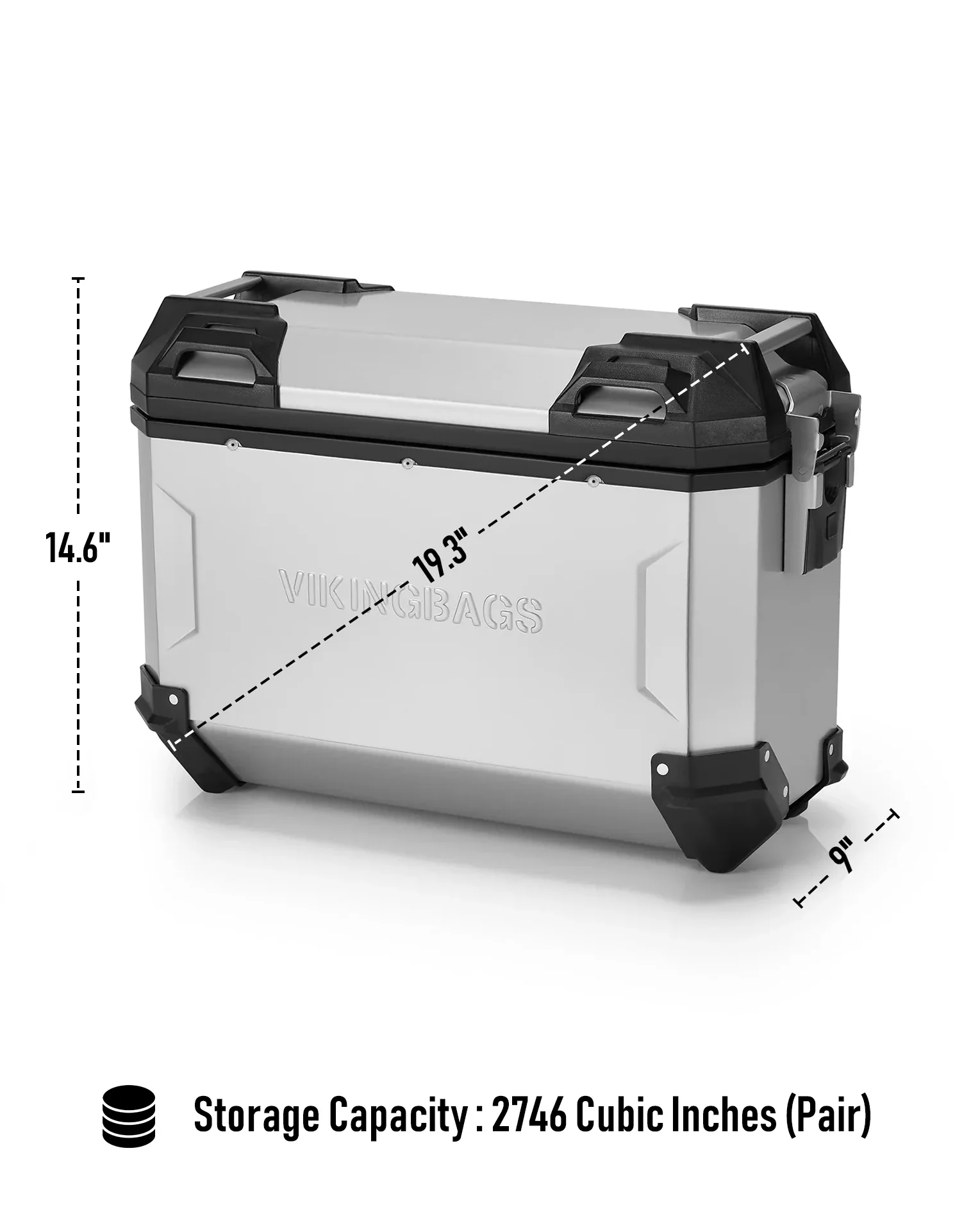 45L - Apex XL BMW R 1250 GS Aluminum Side Cases Silver - Image 7