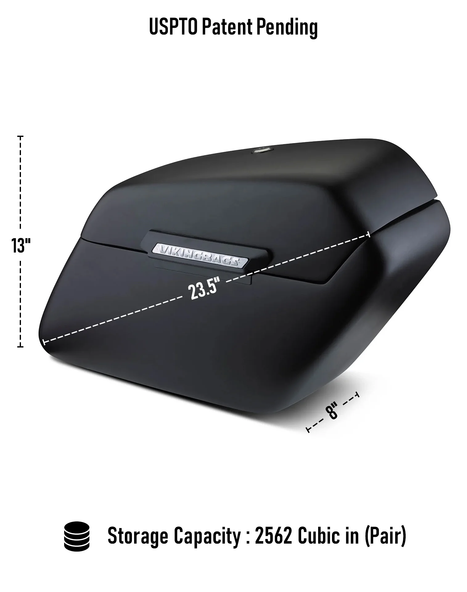 42L - Baldur XL Matte Motorcycle Hard Saddlebags for Harley Softail Slim FLS - Image 3