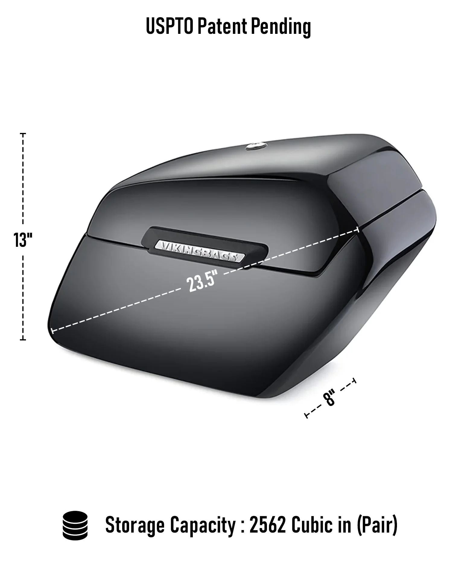 42L - Baldur Extra Large Painted Motorcycle Hard Saddlebags for Harley Softail Standard FXST/I - Image 3