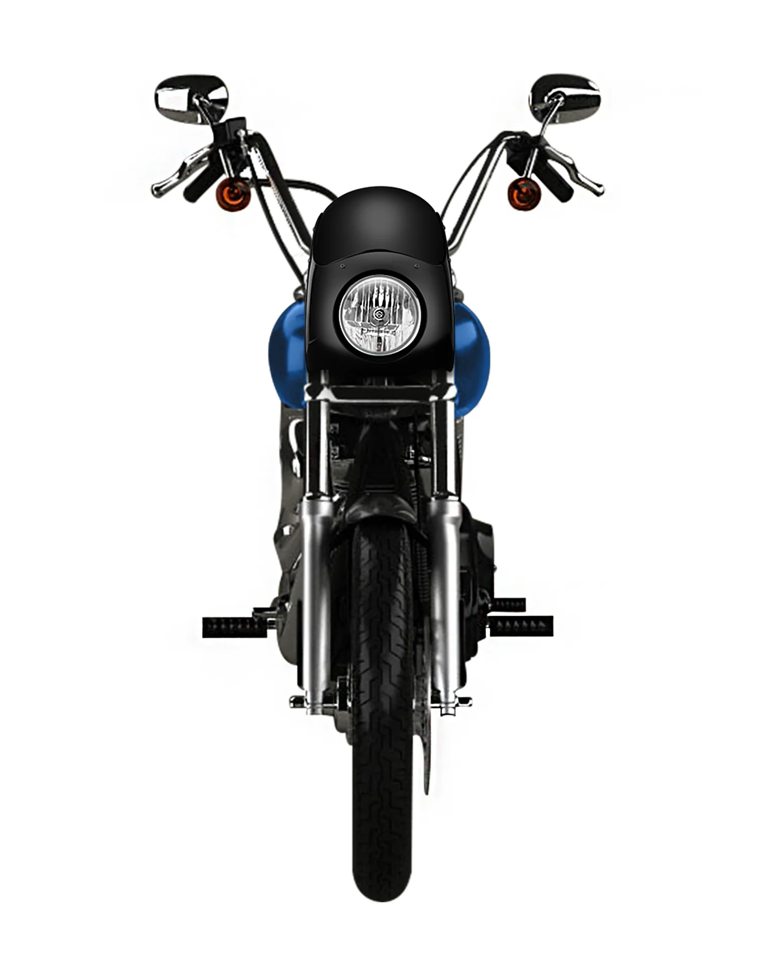 Viking Bronco Motorcycle Fairing For Harley Dyna Low Rider FXDL Gloss Black - Image 3