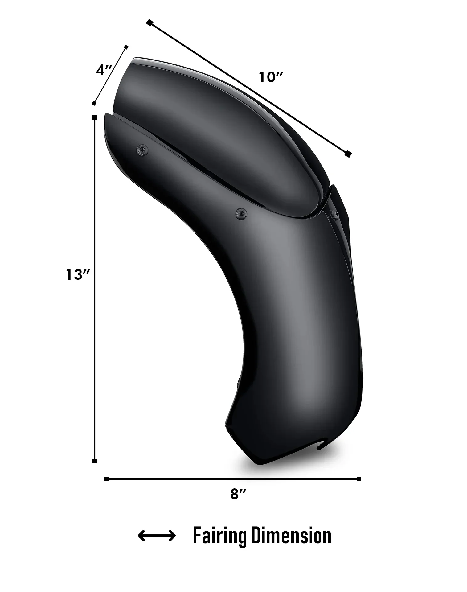 Viking Bronco Motorcycle Fairing For Harley Dyna Low Rider FXDL Gloss Black - Image 4