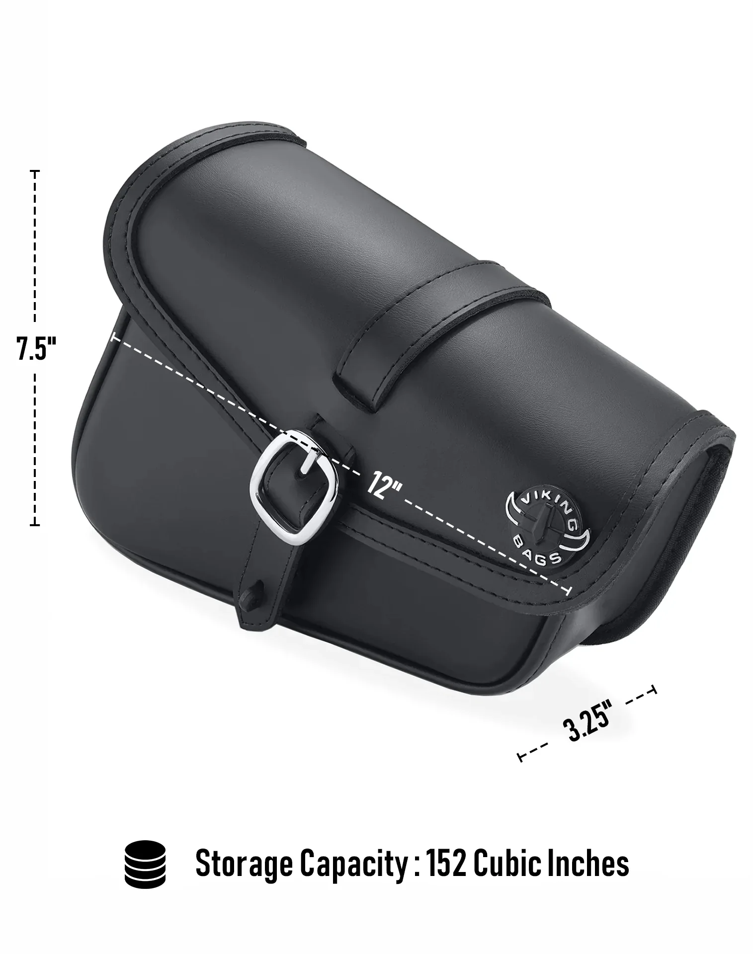 2L - Diablo Plain Leather Motorcycle Left Solo Bag For Harley Softail Fat Bob FXFB/S - Image 7