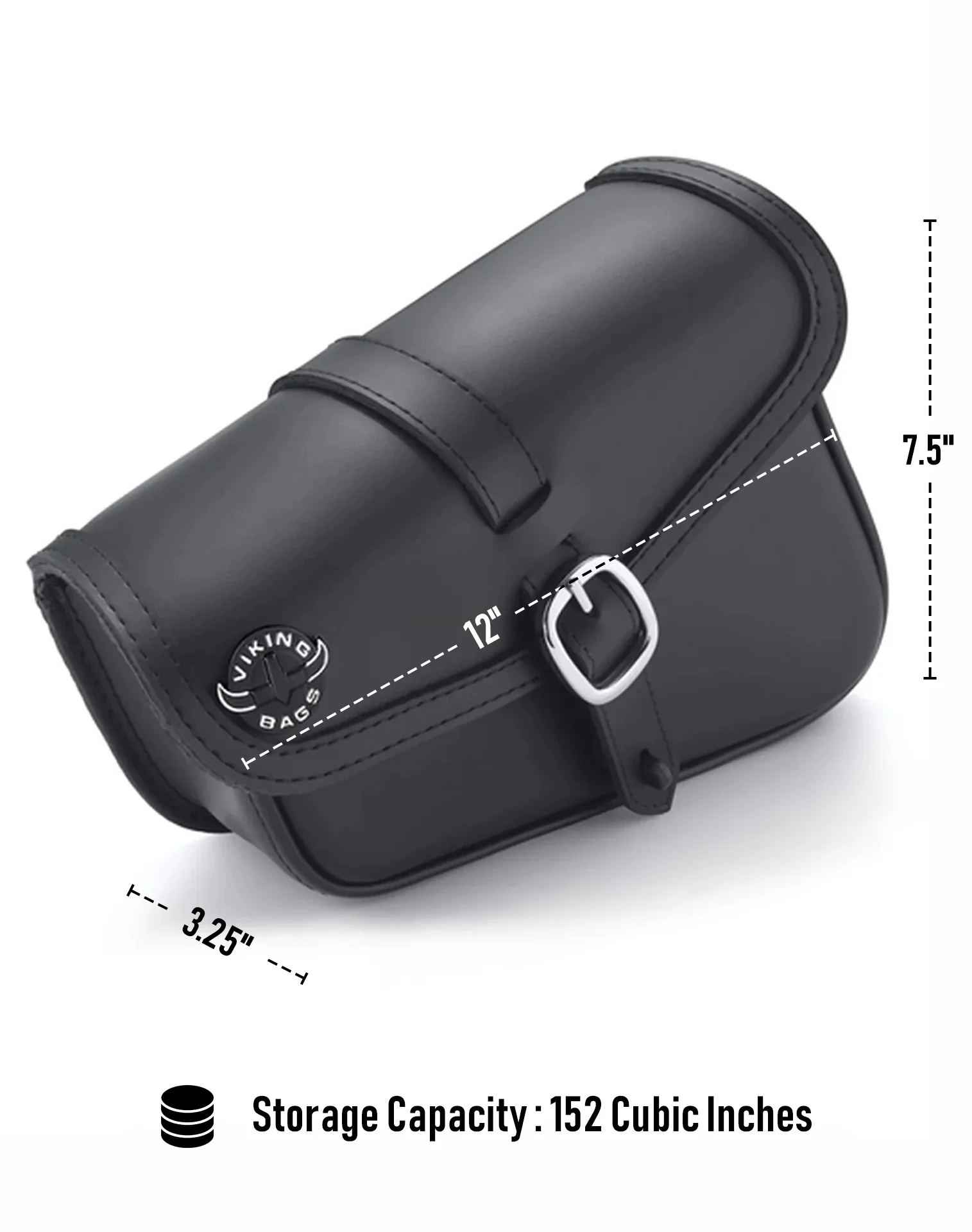 2L - Diablo Plain Leather Motorcycle Right Solo Bag For Harley Softail Fat Bob FXFB/S - Image 3