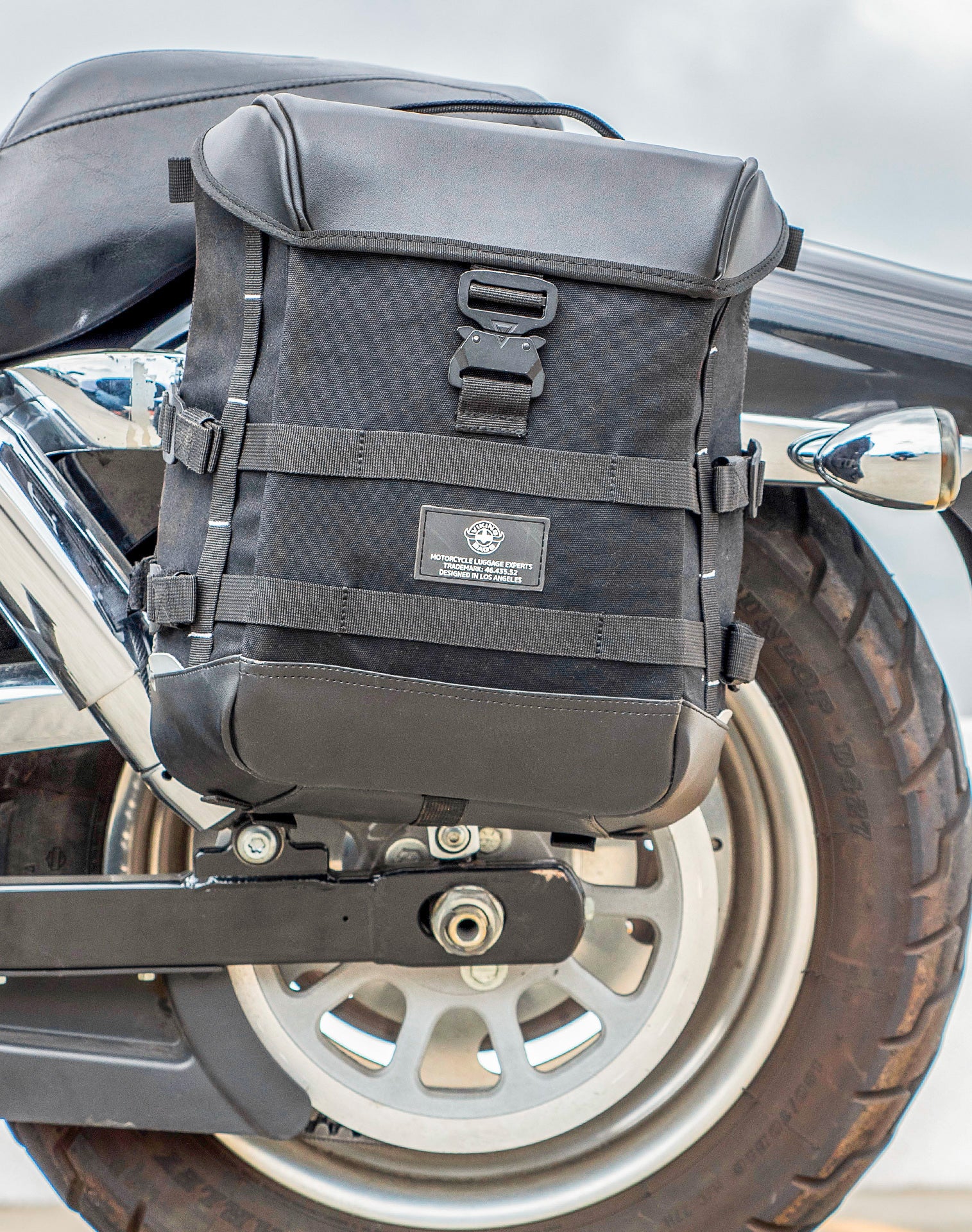 15L - Incognito Quick Mount Medium Solo Motorcycle Saddlebag (Left Only) for Harley Dyna Fat Bob FXDF/SE - Image 4