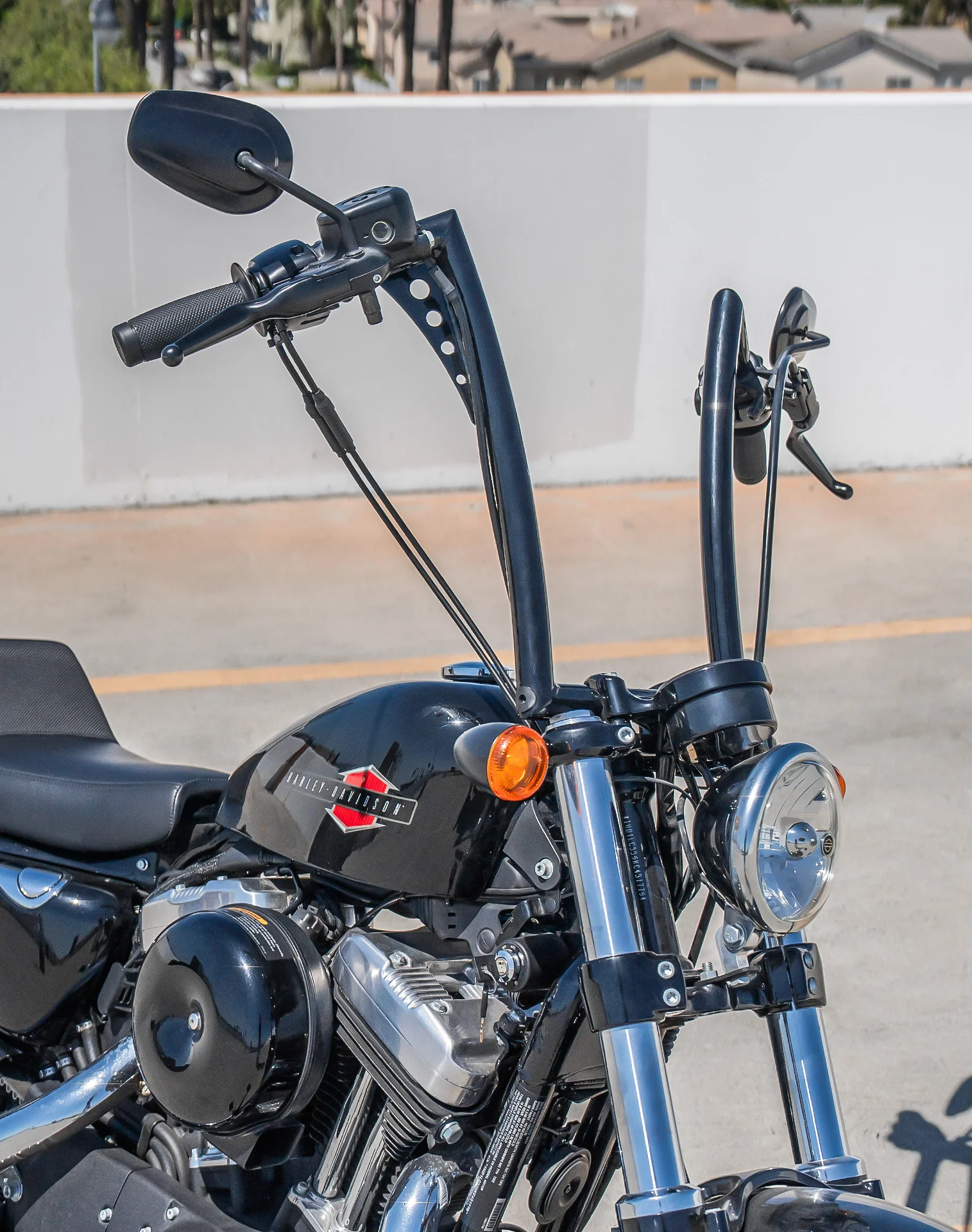 Viking Iron Born 12" Handlebar For Harley Sportster Forty Eight Gloss Black - Image 6