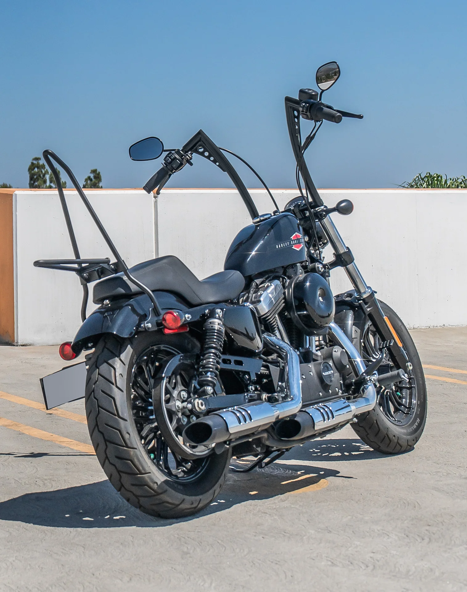 Viking Iron Born 12" Handlebar for Harley Sportster Forty Eight Matte Black - Image 3