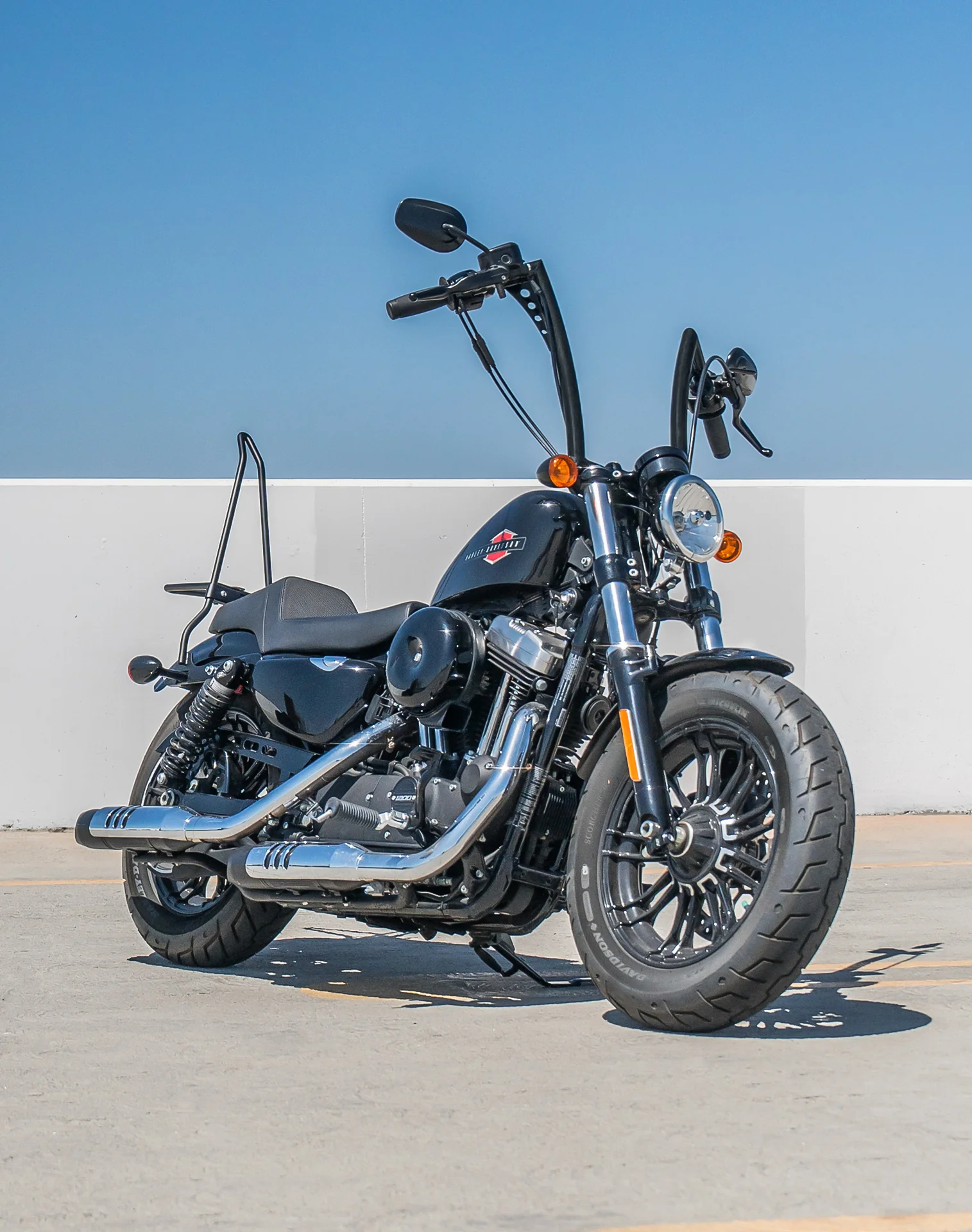 Viking Iron Born 12" Handlebar for Harley Sportster Forty Eight Matte Black - Image 5