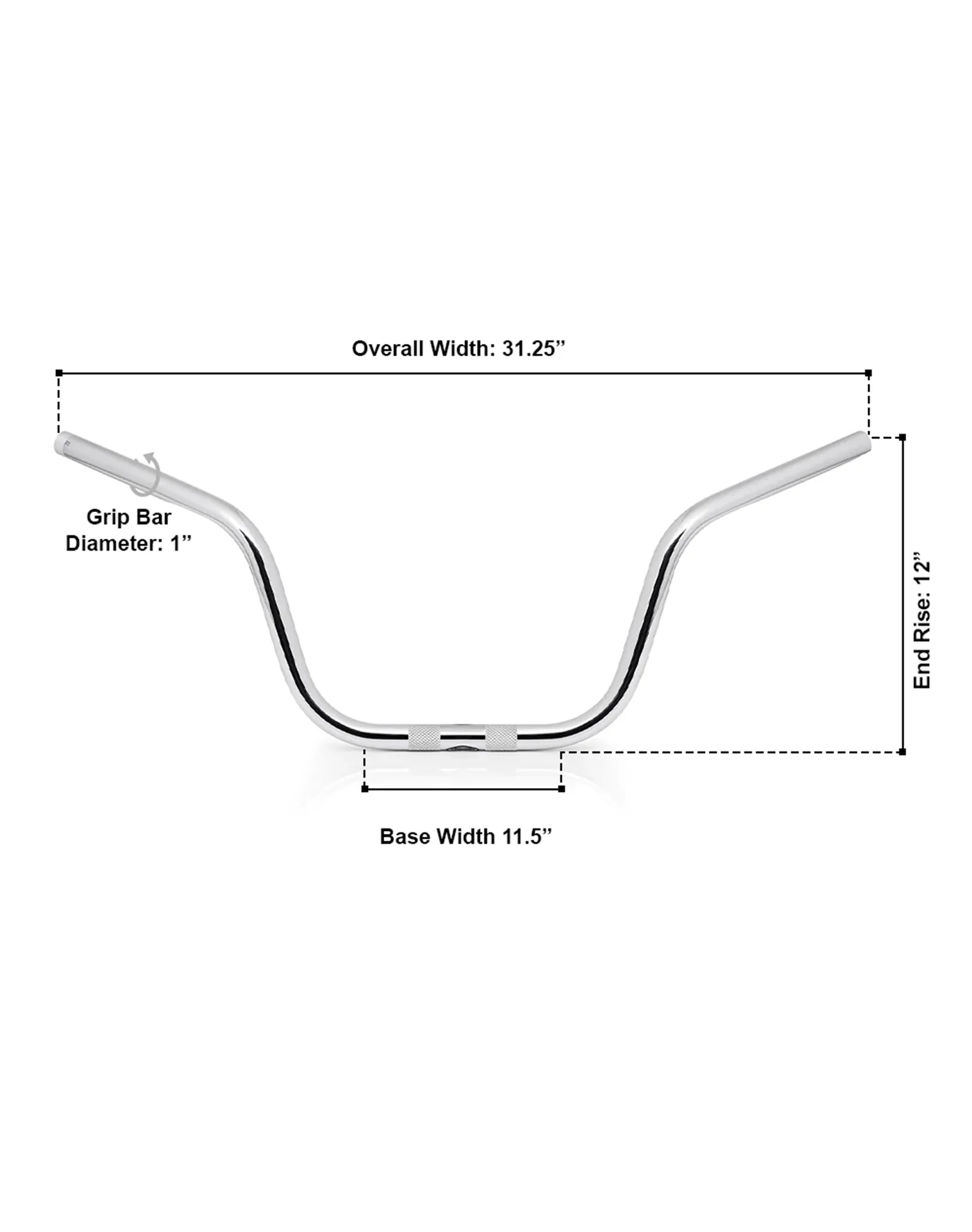 Viking Iron Born Voyage 12" Handlebar for Harley Road Glide FLTR/X Chrome - Image 5