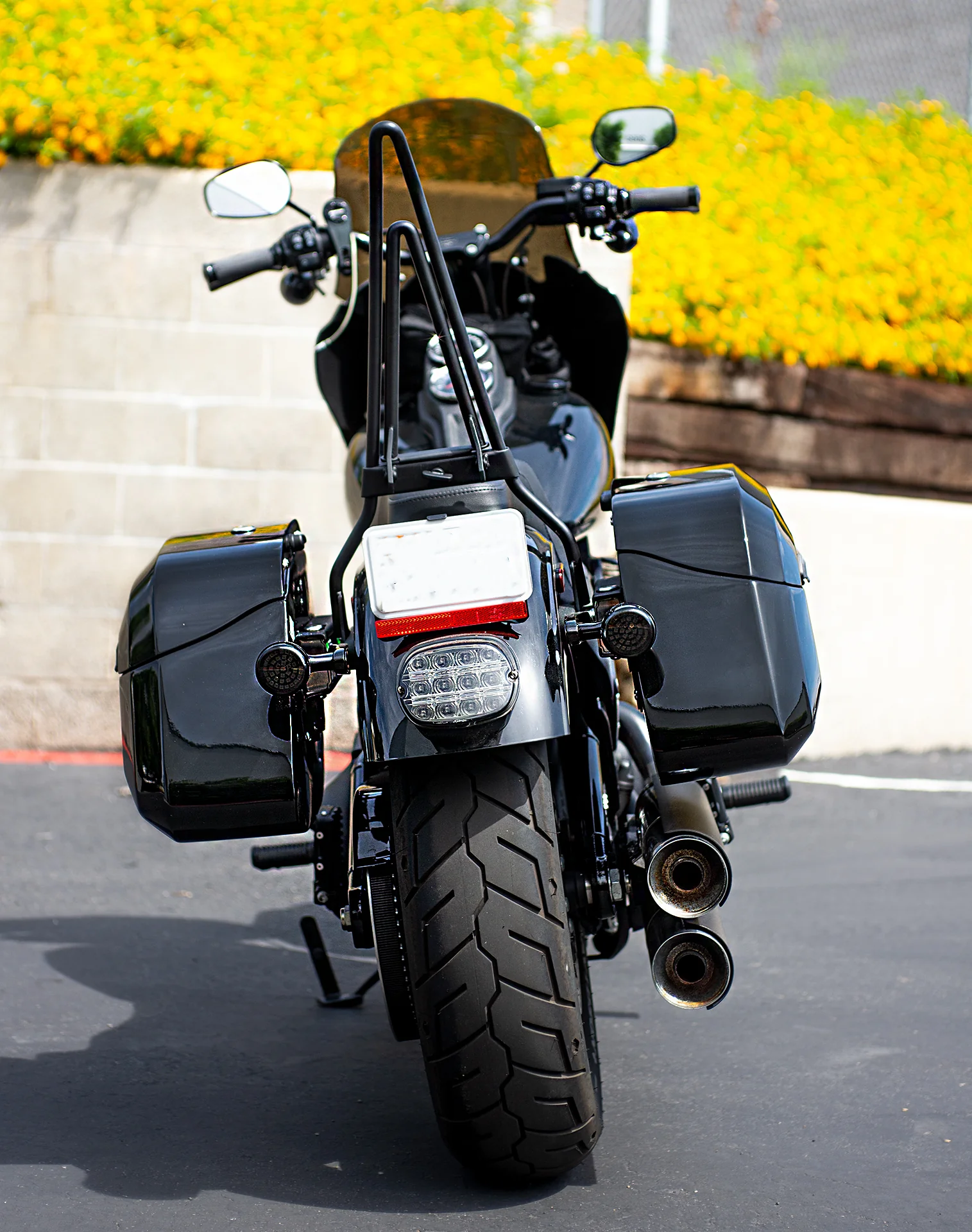 40L - Lamellar Raven Extra Large Painted Motorcycle Hard Saddlebags for Harley Softail Low Rider S FXLRS - Image 3