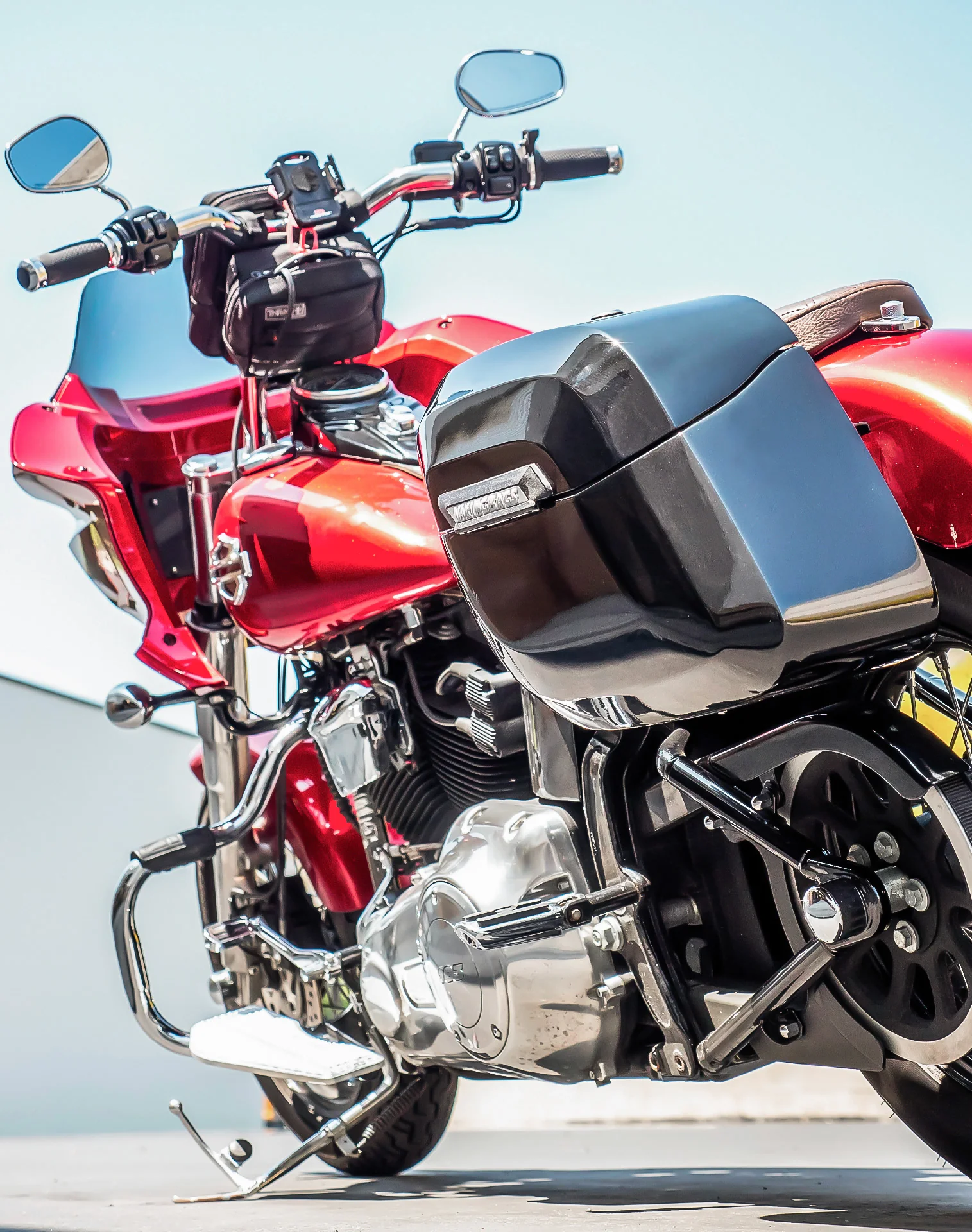 40L - Lamellar Raven XL Painted Motorcycle Hard Saddlebags for Harley Softail Slim FLS - Image 3