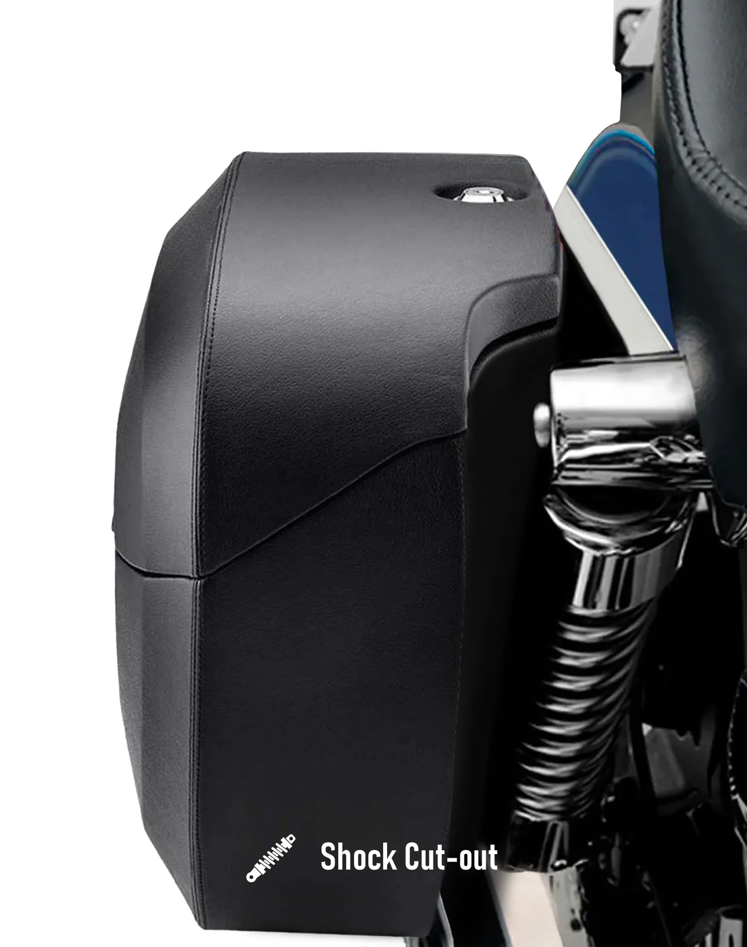 36L - Lamellar Raven Extra Large Shock Cut-out Leather Covered Hard Saddlebags for Harley Dyna Low Rider FXDL/I - Image 7