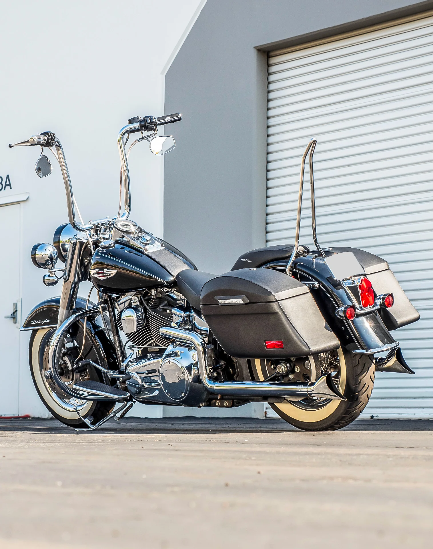 44L - Lamellar Stallion Extra Large Leather Covered Motorcycle Hard Saddlebags for Harley Softail Deluxe FLSTN/I - Image 3