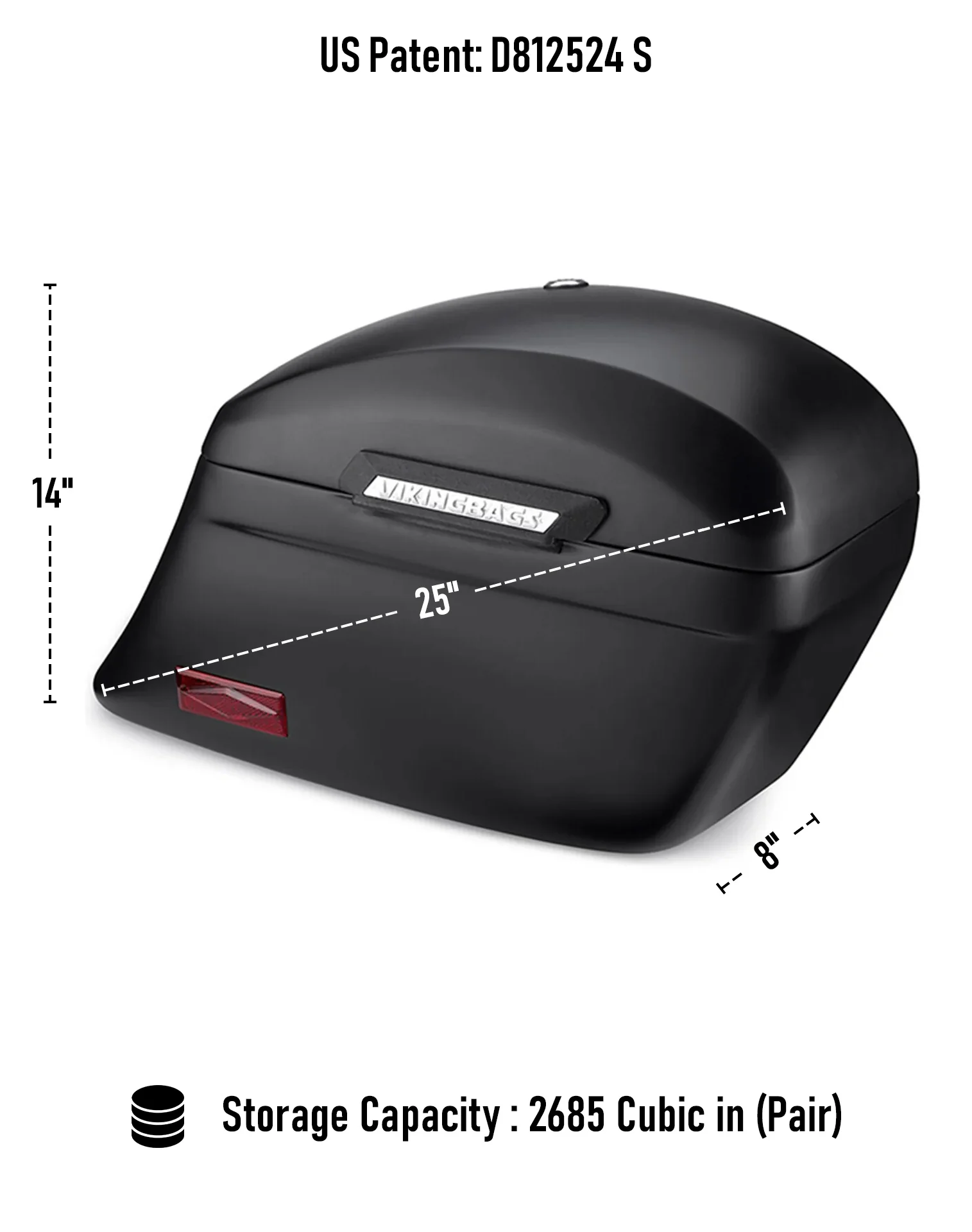 44L - Lamellar Stallion XL Matte Motorcycle Hard Saddlebags for Harley Softail Slim FLS - Image 3