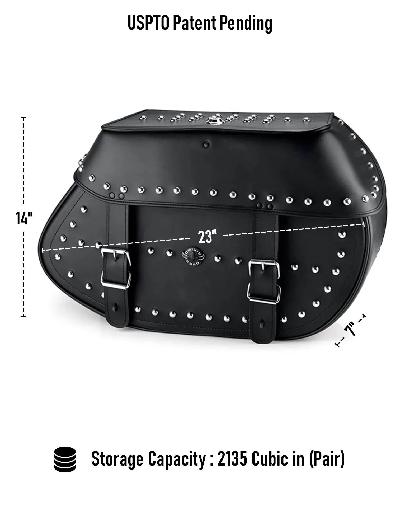 35L - Legacy Extra Large Studded Leather Motorcycle Saddlebags for Harley Softail Deluxe FLSTN/I - Image 7