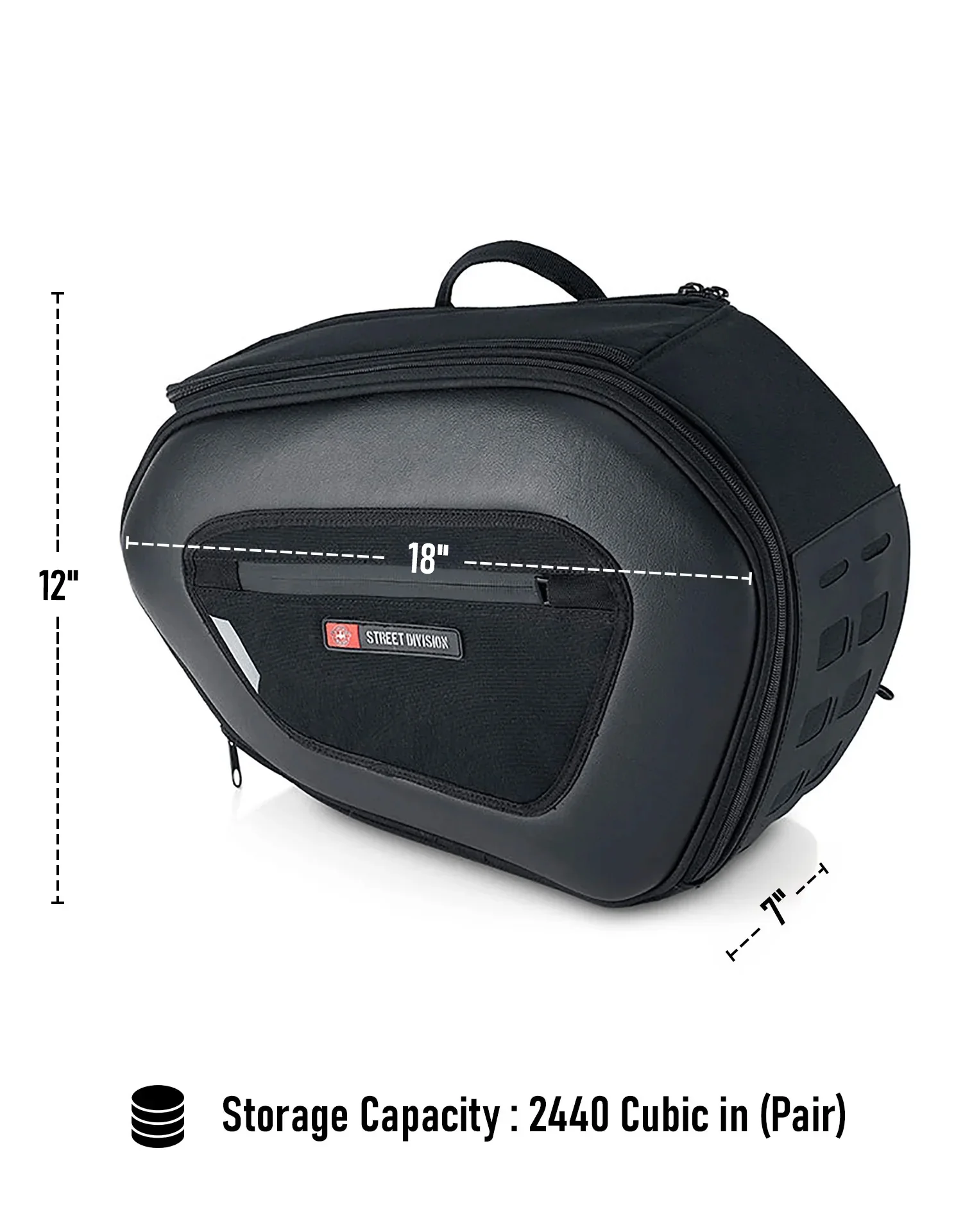 40L - Momentum Extra Large Expandable Street/Sportsbike Saddlebags - Image 5