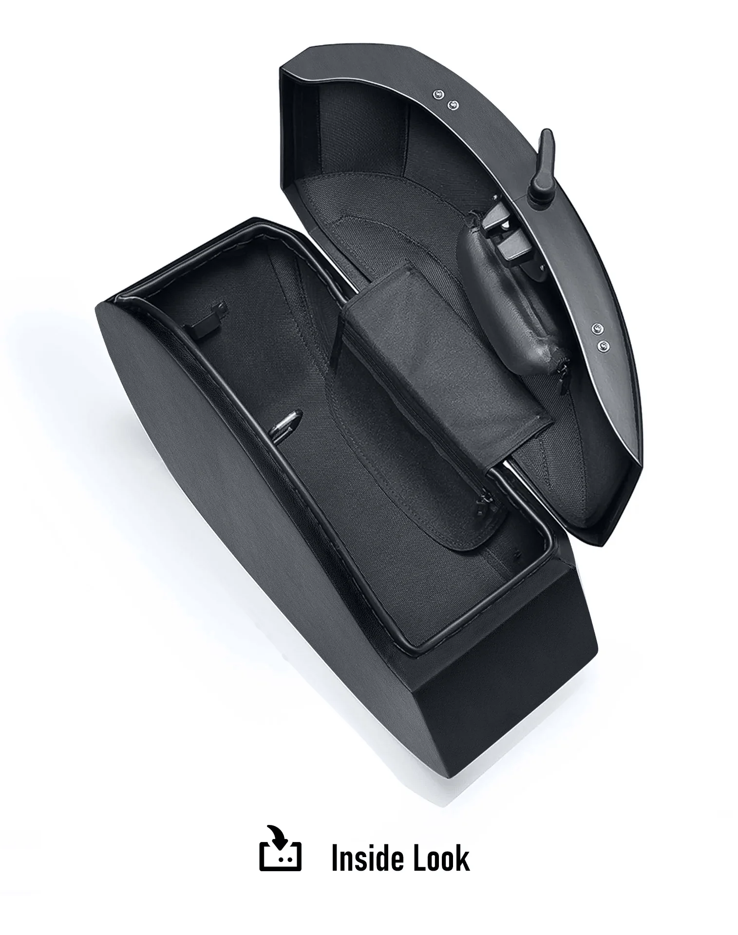 28L - Phantom Large Leather Wrapped Motorcycle Hard Saddlebags For Harley Softail Custom FXSTC - Image 7