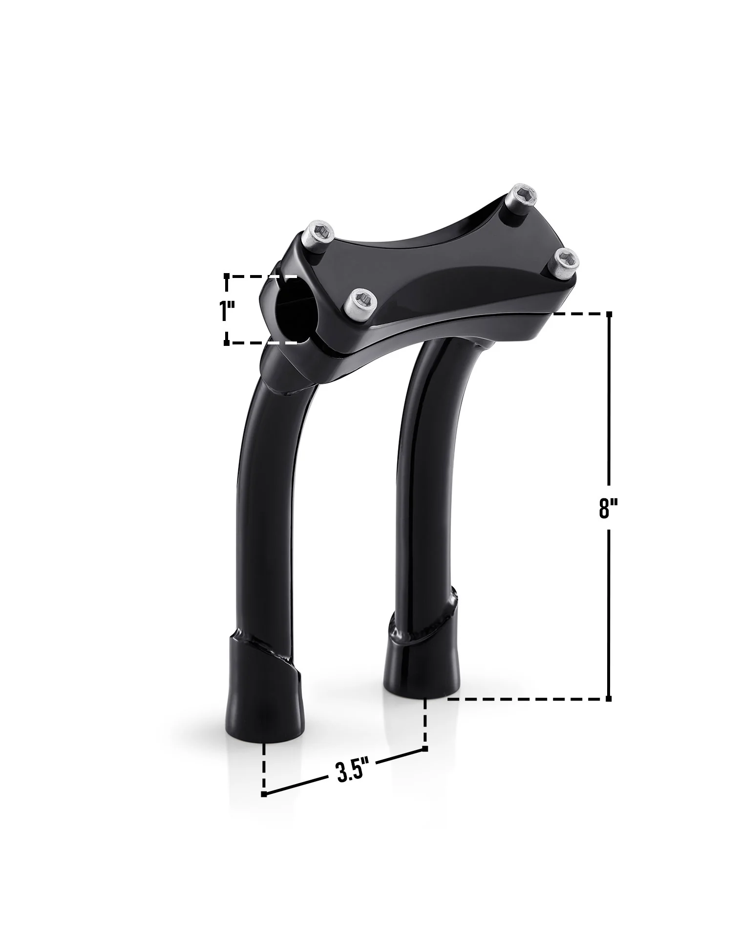 Viking Warlock 8" Pullback Handlebar Risers for Harley Dyna Super Glide FXD/I Gloss Black - Image 5
