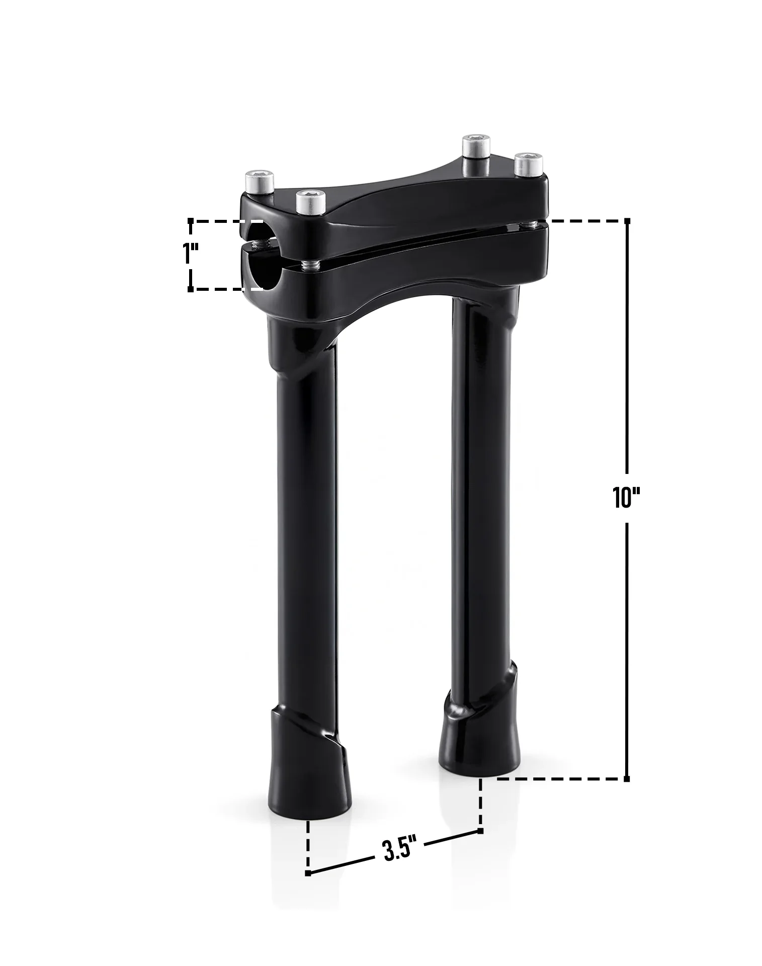 Viking Warlock 10" Handlebar Risers for Harley Dyna Switchback FLD Gloss Black - Image 5